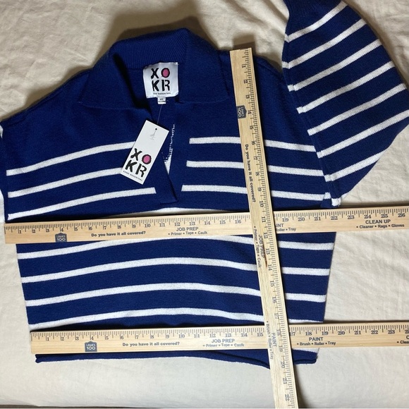 Kerri Rosenthal Radiant Heart Sweater in Blue and White Stripes | Anthropologie - Picture 5 of 10